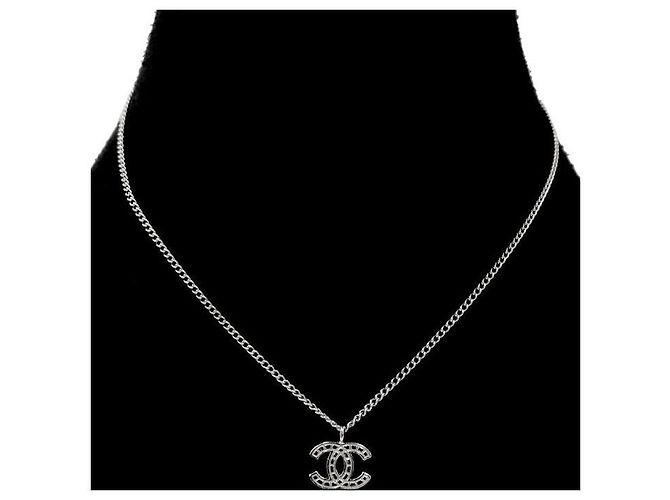 Chanel Collier Choco Bar CC Silver - vue 5