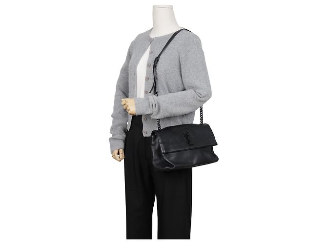 Saint Laurent Bolso de hombro West Flap de piel Monogram Negro - vista 17