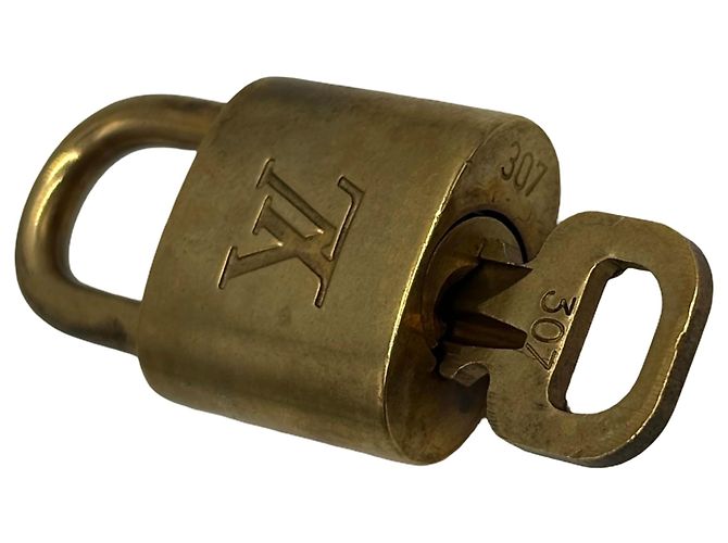 Louis Vuitton Padlock and Key Logo Metal medium D'oro - vista 3