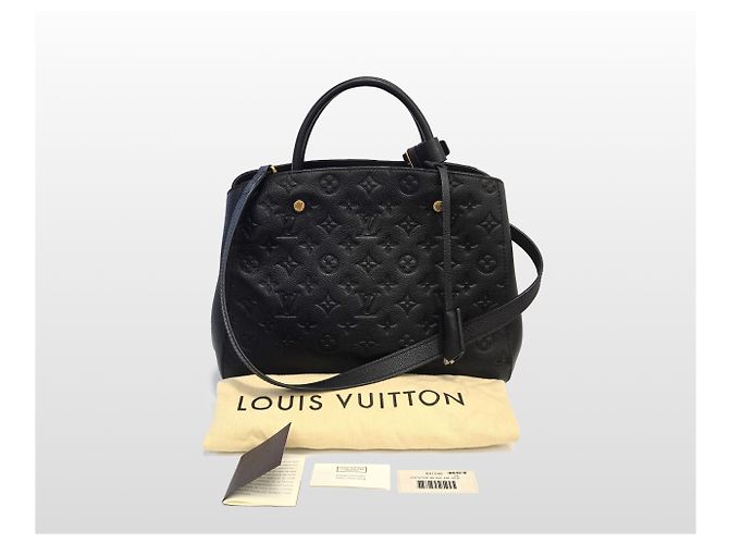 Louis Vuitton Borsa a tracolla Montaigne MM Empreinte Nera Nero - vista 18