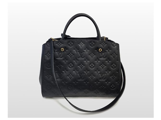 Louis Vuitton Borsa a tracolla Montaigne MM Empreinte Nera Nero - vista 3