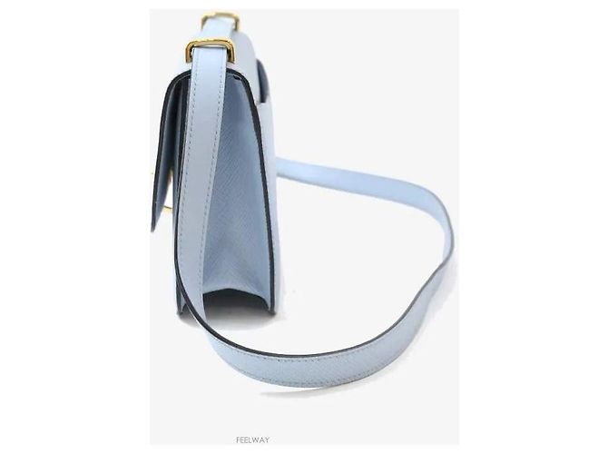 Prada Borsa a tracolla in pelle Saffiano Blu - vista 2