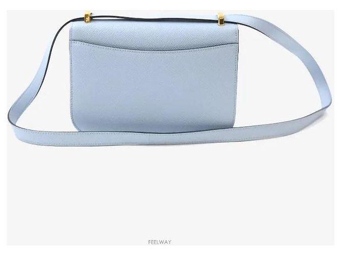 Prada Borsa a tracolla in pelle Saffiano Blu - vista 3
