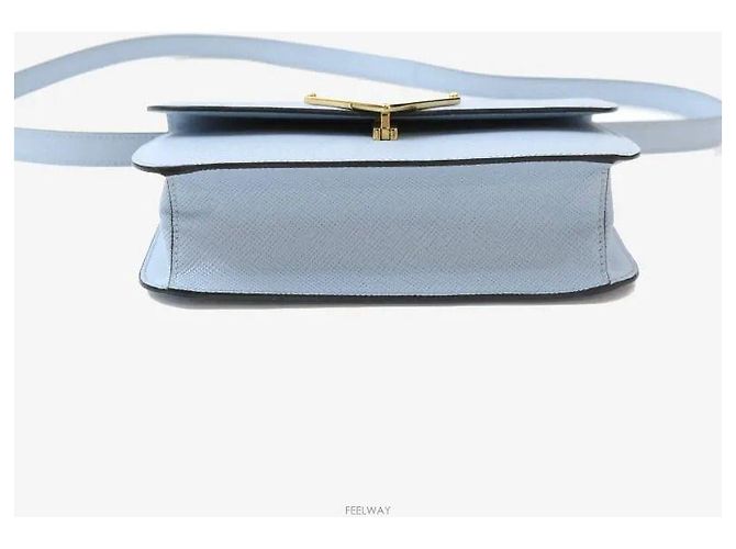 Prada Borsa a tracolla in pelle Saffiano Blu - vista 4