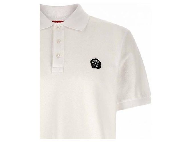 Kenzo Bokeh Flower Slim Polo aus Baumwolle Weiß - Ansicht 6