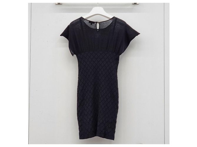 Chanel Gestepptes Strickkleid in Schwarz - Ansicht 7