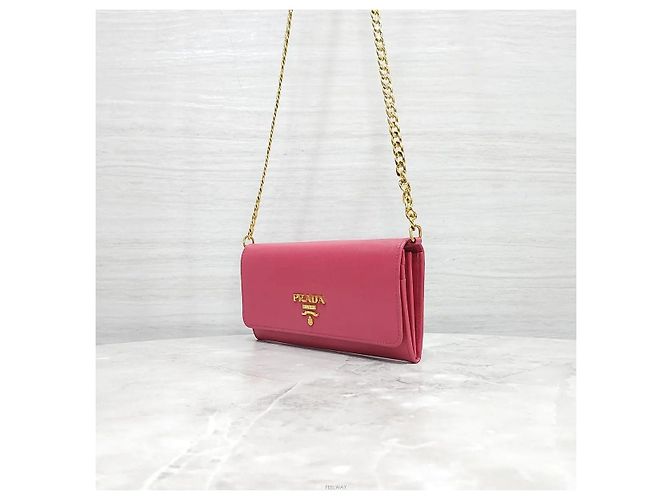 Prada Borsa a tracolla WOC in Saffiano Rosa - vista 2