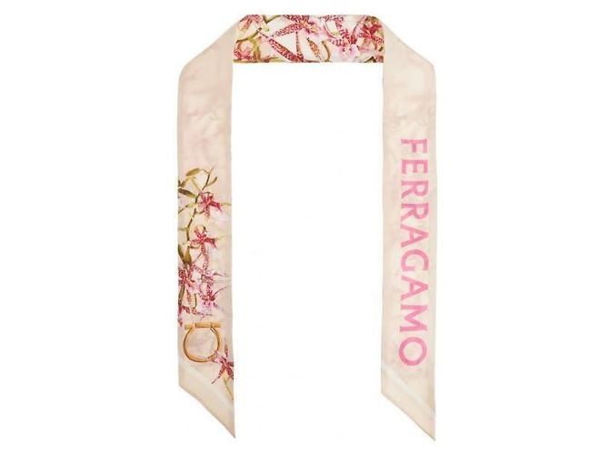 Salvatore Ferragamo Foulard in seta Gaia Print Bianco - vista 4