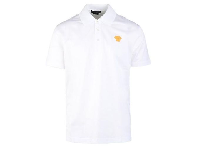 Versace Besticktes Polohemd mit kurzen Ärmeln Weiß - Ansicht 4