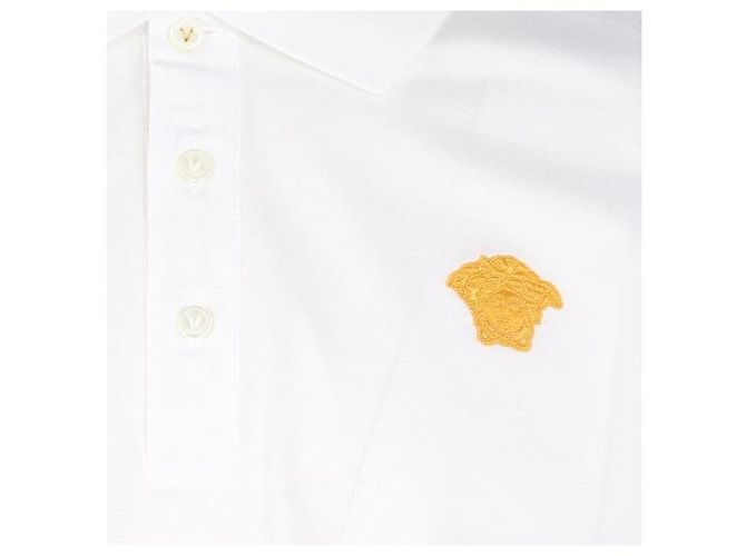 Versace Besticktes Polohemd mit kurzen Ärmeln Weiß - Ansicht 6