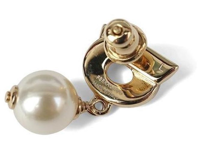 Salvatore Ferragamo Pearl Gancini Ohrringe - Ansicht 6