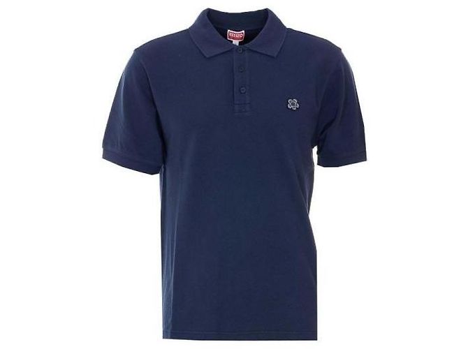 Kenzo Bork Flower Slim Polohemd aus Baumwolle Blau - Ansicht 4