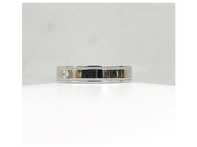 Tiffany & Co Diamond Together Double Milgrain Band Ring aus Platin - Ansicht 2
