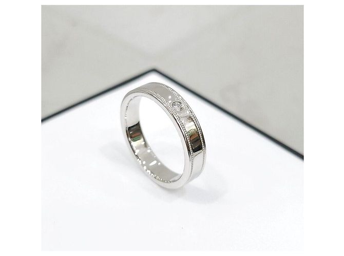 Tiffany & Co Diamond Together Double Milgrain Band Ring aus Platin - Ansicht 4