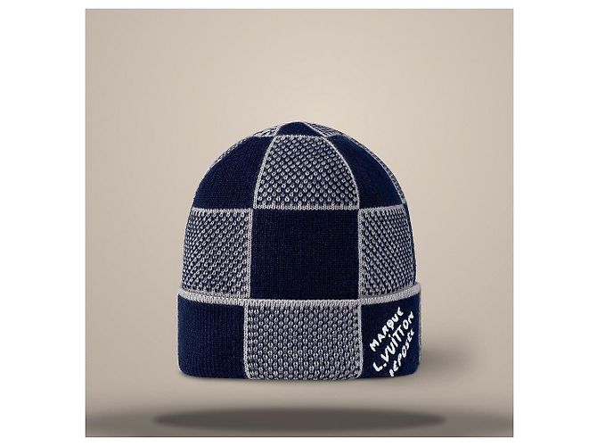 Louis Vuitton Damier Heritage Beanie Navy Blau - Ansicht 2