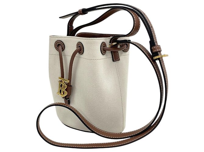 Burberry Mini Borsa Secchiello Borsa Tote Borsa a Tracolla Marrone - vista 3