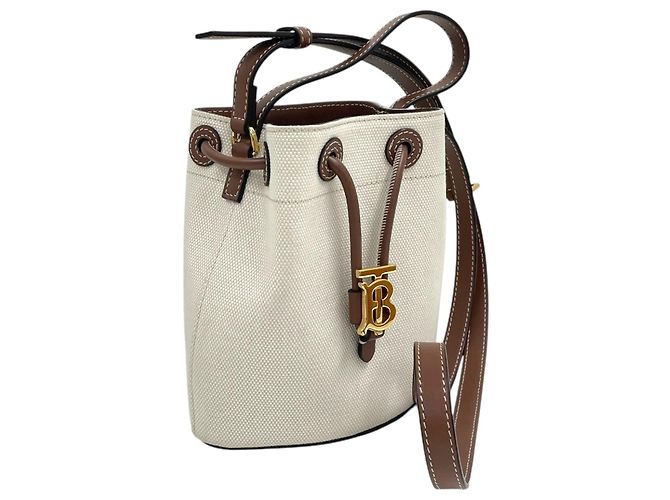 Burberry Mini Borsa Secchiello Borsa Tote Borsa a Tracolla Marrone - vista 4