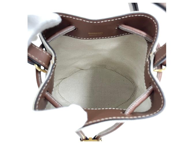 Burberry Mini Borsa Secchiello Borsa Tote Borsa a Tracolla Marrone - vista 5