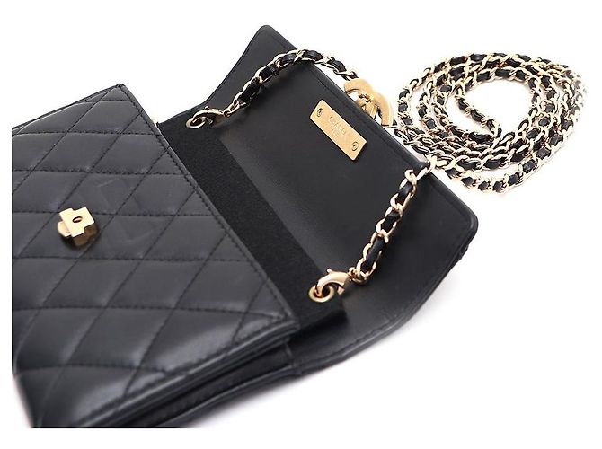 Chanel Portafoglio lungo con logo CC in nappa Nero - vista 10