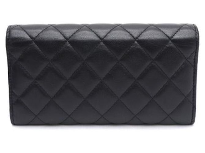 Chanel Portafoglio lungo con logo CC in nappa Nero - vista 14