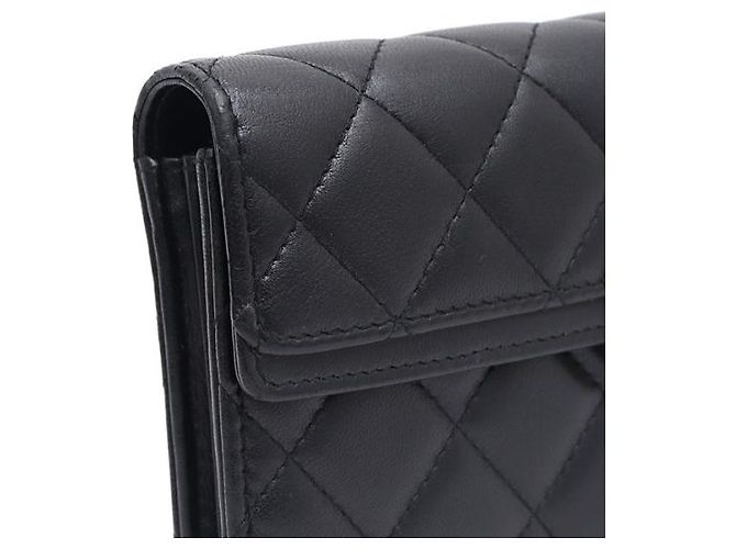 Chanel Portafoglio lungo con logo CC in nappa Nero - vista 15