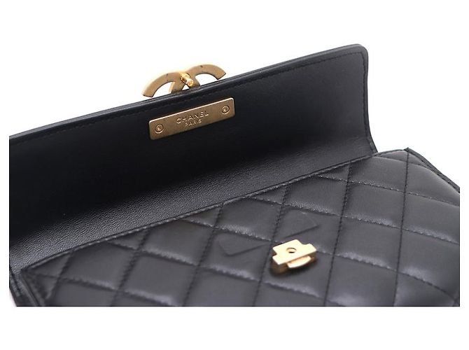 Chanel Portafoglio lungo con logo CC in nappa Nero - vista 19
