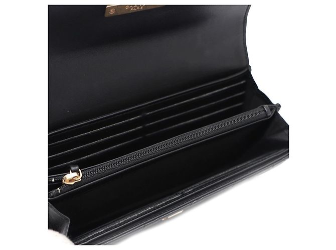 Chanel Portafoglio lungo con logo CC in nappa Nero - vista 20