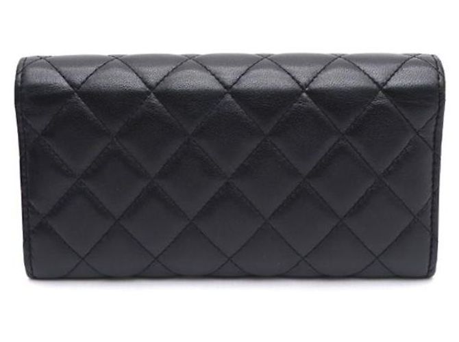 Chanel Portafoglio lungo con logo CC in nappa Nero - vista 3