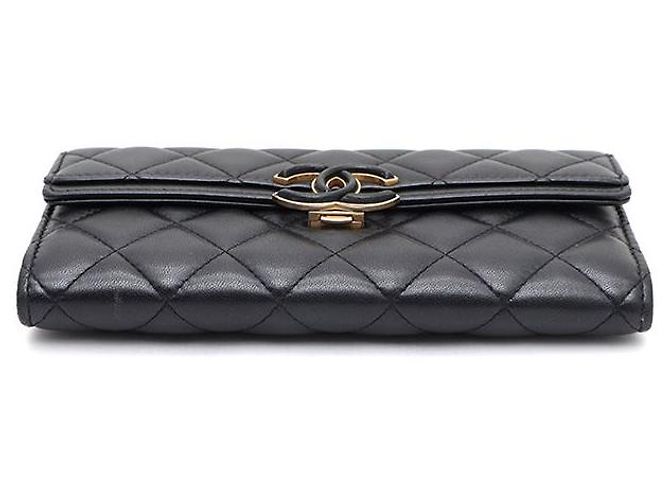 Chanel Portafoglio lungo con logo CC in nappa Nero - vista 7