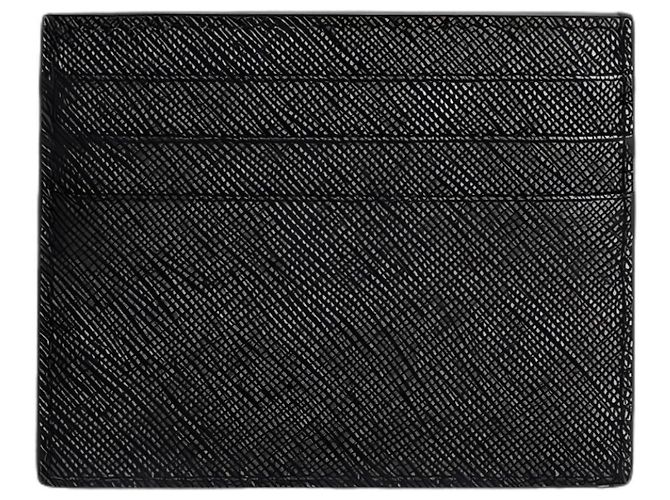 Prada Triangle Kartenetui aus Saffiano-Leder Schwarz - Ansicht 3