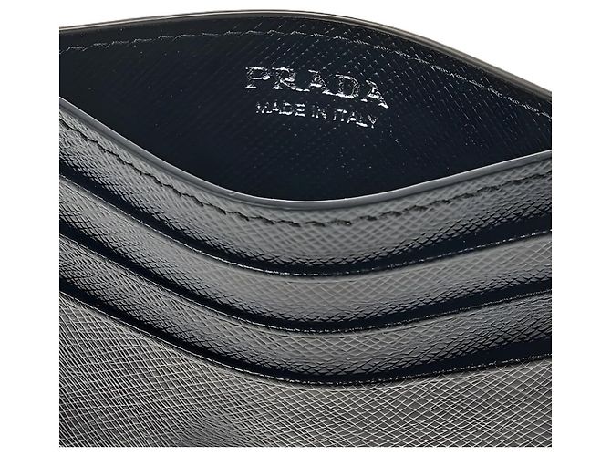 Prada Triangle Kartenetui aus Saffiano-Leder Schwarz - Ansicht 4