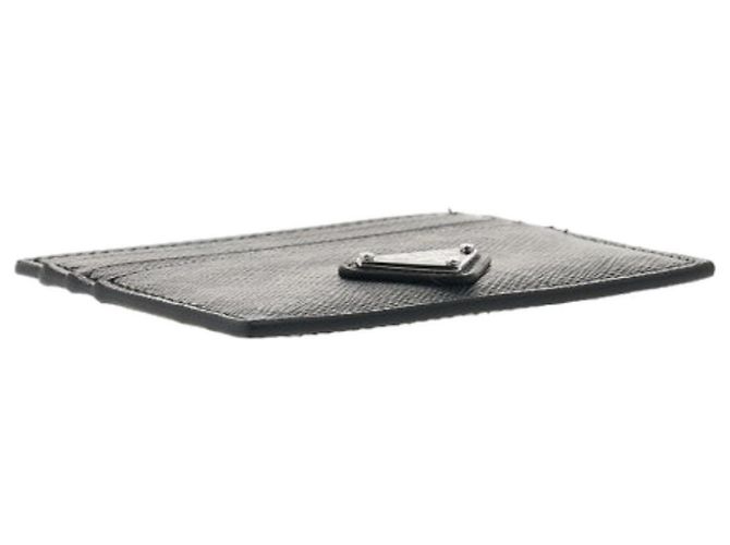 Prada Triangle Kartenetui aus Saffiano-Leder Schwarz - Ansicht 6