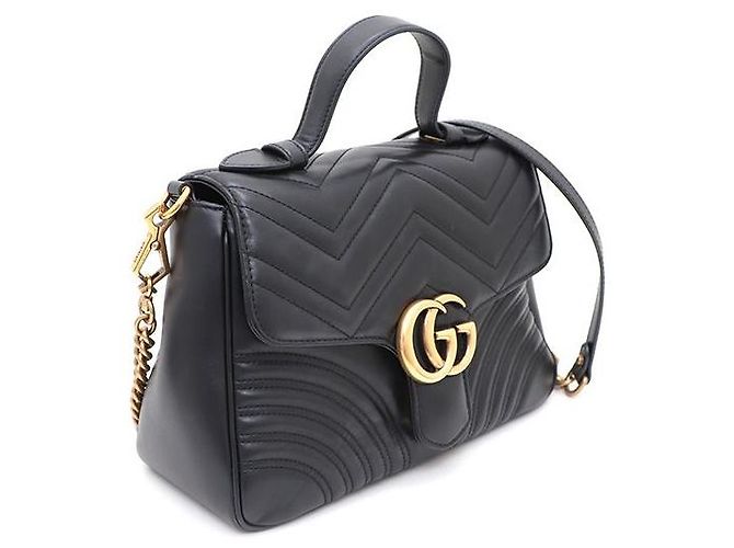Gucci Borsa a mano e a tracolla GG Marmont Small Matelassé con manico superiore Nero - vista 2