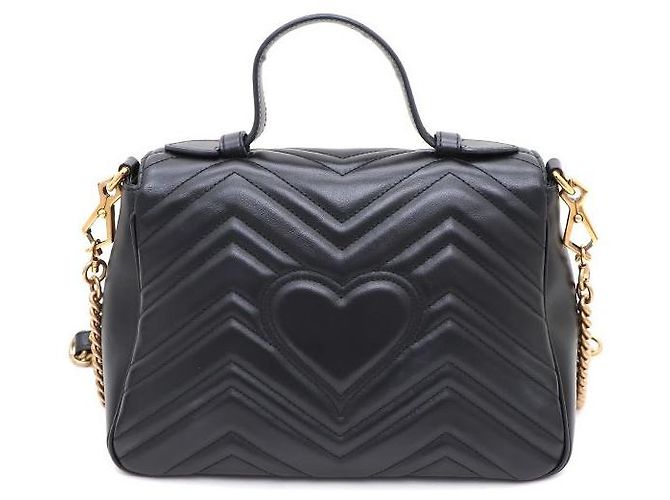 Gucci Borsa a mano e a tracolla GG Marmont Small Matelassé con manico superiore Nero - vista 3