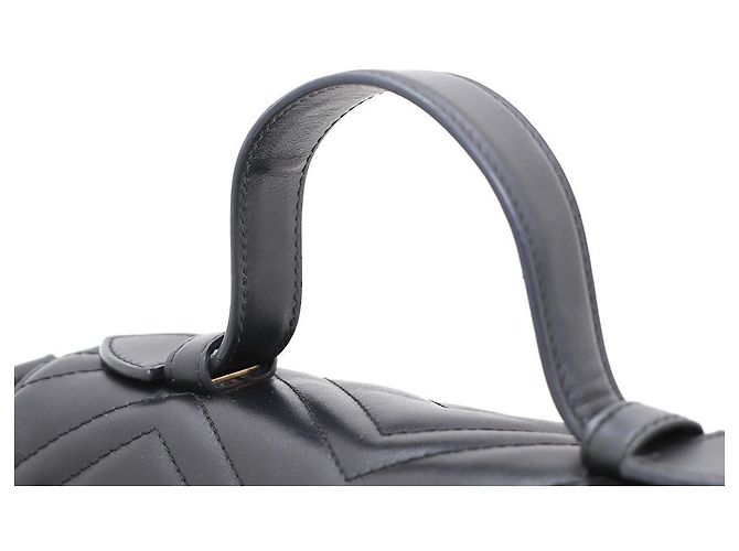Gucci Borsa a mano e a tracolla GG Marmont Small Matelassé con manico superiore Nero - vista 4