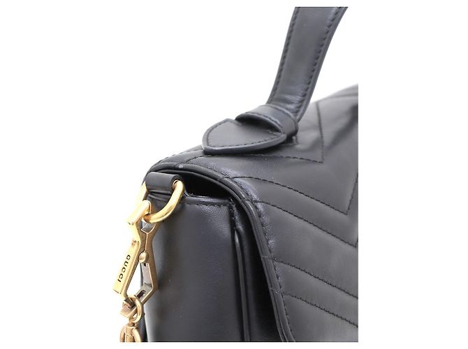 Gucci Borsa a mano e a tracolla GG Marmont Small Matelassé con manico superiore Nero - vista 5