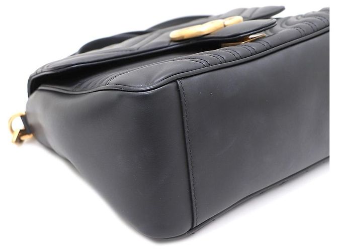Gucci Borsa a mano e a tracolla GG Marmont Small Matelassé con manico superiore Nero - vista 7