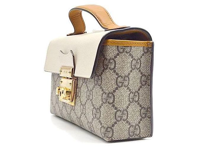 Gucci Supreme Padlock Top Handle Mini Shoulder Bag Marrone - vista 2
