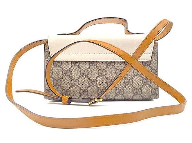 Gucci Supreme Padlock Top Handle Mini Shoulder Bag Marrone - vista 3