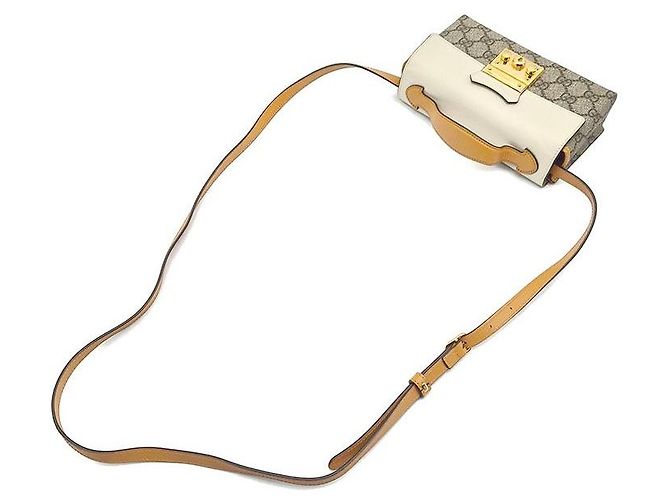 Gucci Supreme Padlock Top Handle Mini Shoulder Bag Marrone - vista 4