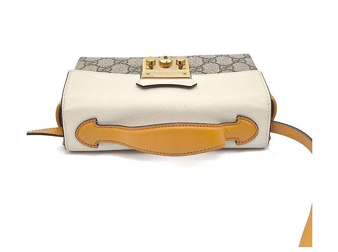 Gucci Supreme Padlock Top Handle Mini Shoulder Bag Marrone - vista 6