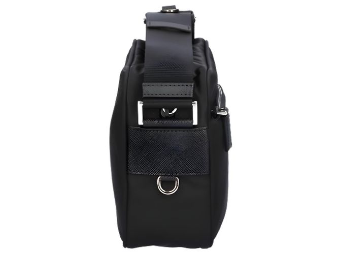 Prada Borsa a tracolla messenger in nylon con logo triangolare Nero - vista 5