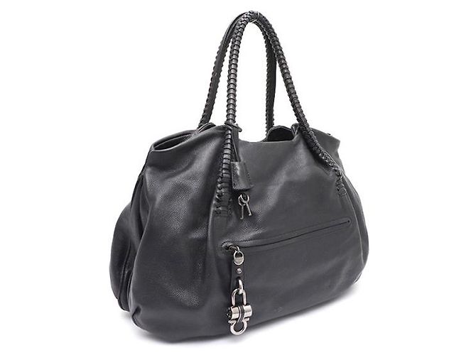 Salvatore Ferragamo Bolsa de ombro em couro com alça trançada Preto - vista 12