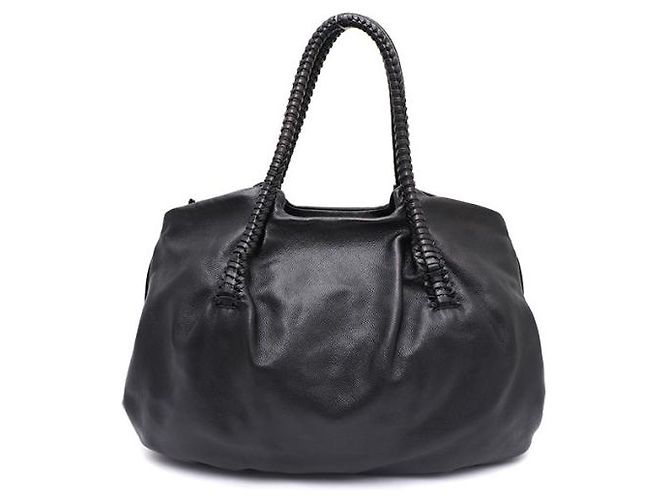 Salvatore Ferragamo Bolsa de ombro em couro com alça trançada Preto - vista 13