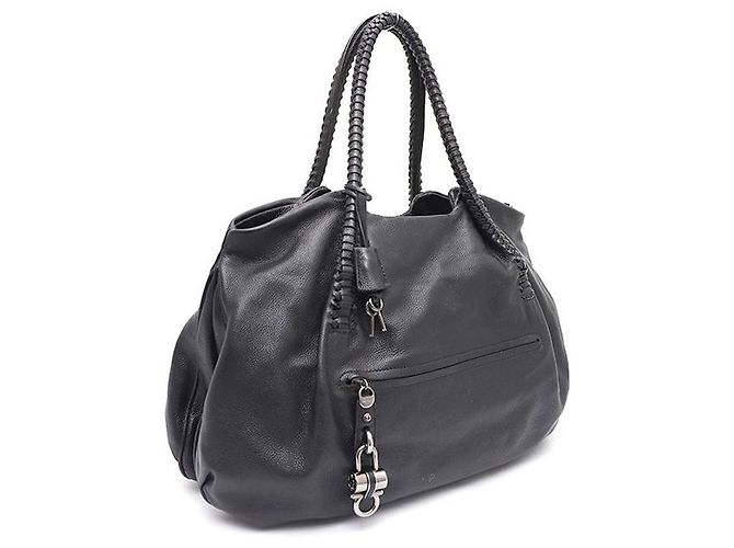 Salvatore Ferragamo Bolsa de ombro em couro com alça trançada Preto - vista 2