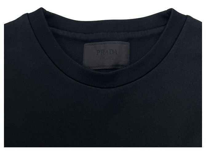 Prada Felpa in cotone tecnico con logo triangolare - vista 4