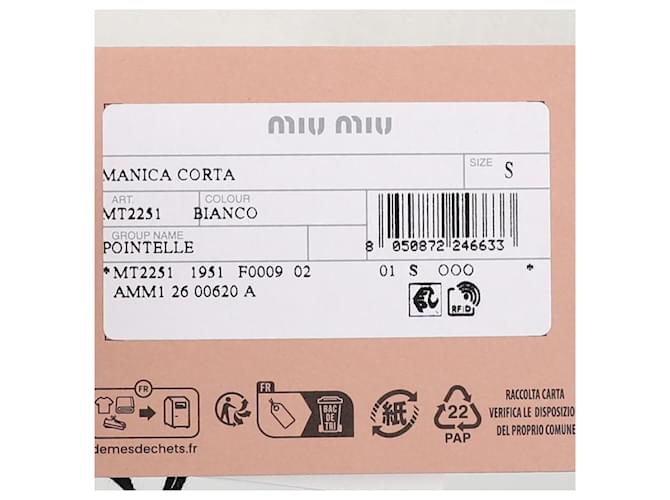 Miu Miu Baumwoll-T-Shirt Weiß - Ansicht 8