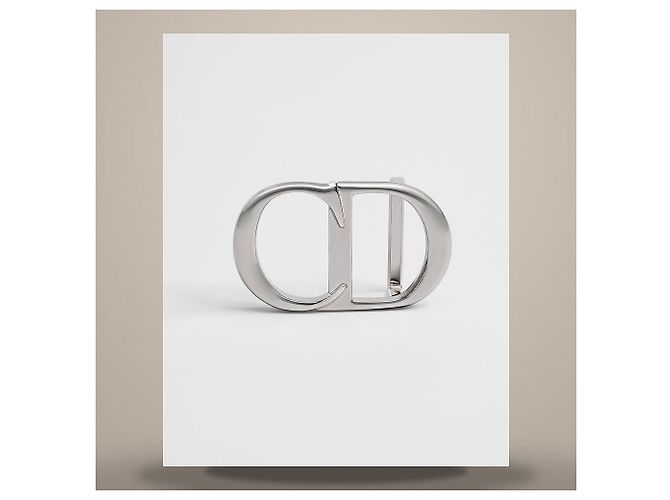 Dior Fivela de cinto CD Icon em latão com acabamento prata antiga - vista 2