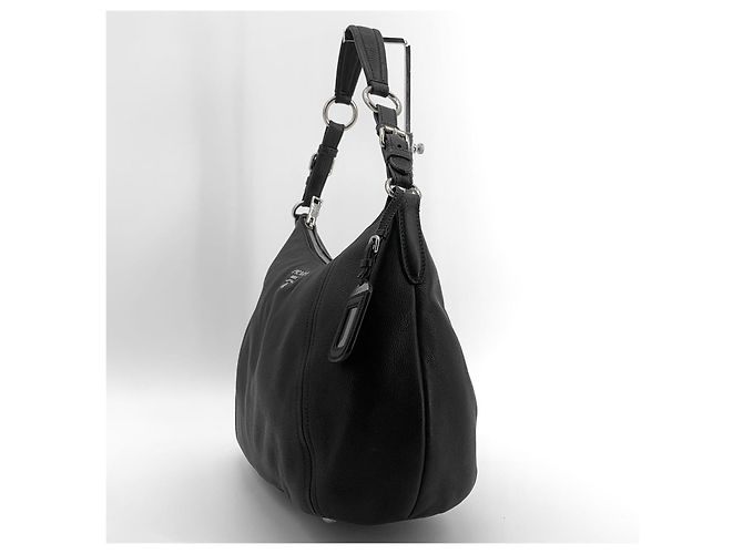 Balenciaga Bolsa hobo em couro com logo triangular, bolsa de ombro Preto - vista 12
