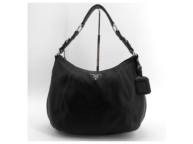 Balenciaga Bolsa hobo em couro com logo triangular, bolsa de ombro Preto - vista 2